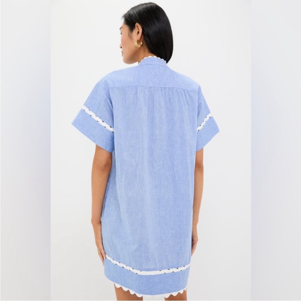 NWT Tuckernuck Chambray Cornelia Dress Blue Small MISSING Belt Mini Linen Blend - Picture 2 of 15